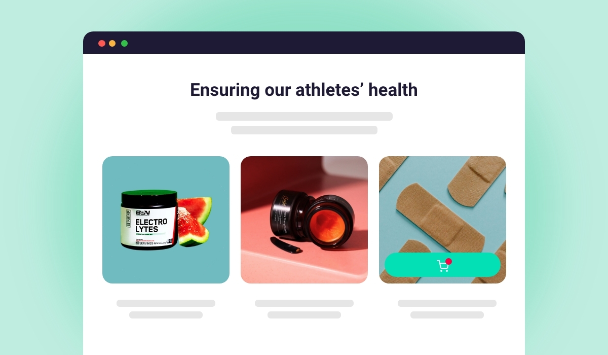 image with content in order to inform sports academies about first aid kit